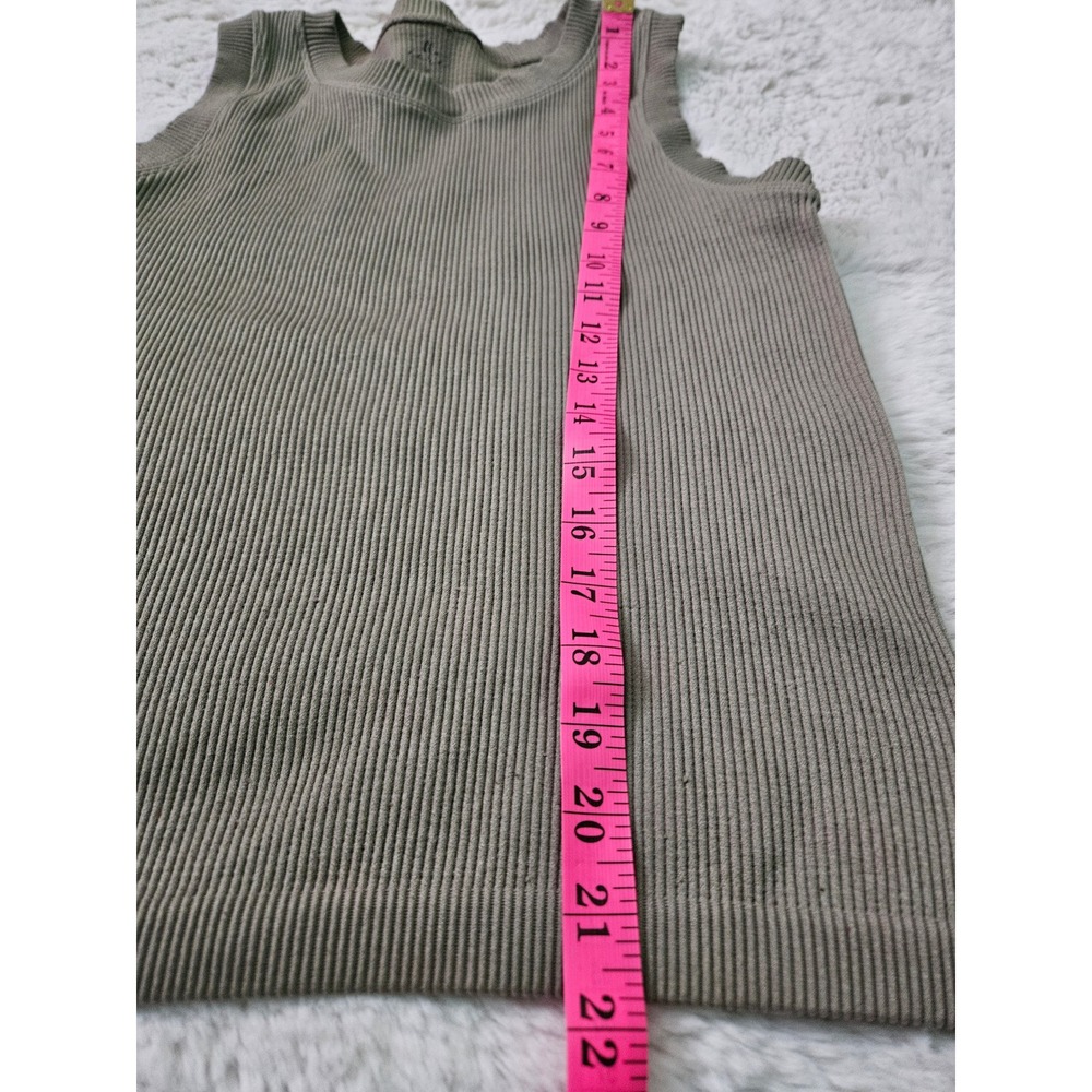 BKE Core Olive Green Ribbed Knit Scoop Neck Seamless Tank Top Size‎ M/L - Picture 4 of 14
